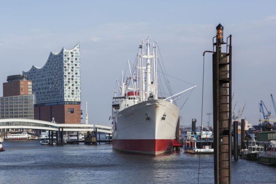 Hamburg: Entrance to the Museum Ship Cap San Diego - Your self-guided journey through the 1960s, 70s, and South America