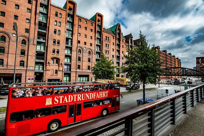 Hamburg Hop-on Hop-off Sightseeing Tour on Red Double Decker Bus - St. Michael’s Church to the Reeperbahn: two Hamburg moods in one loop