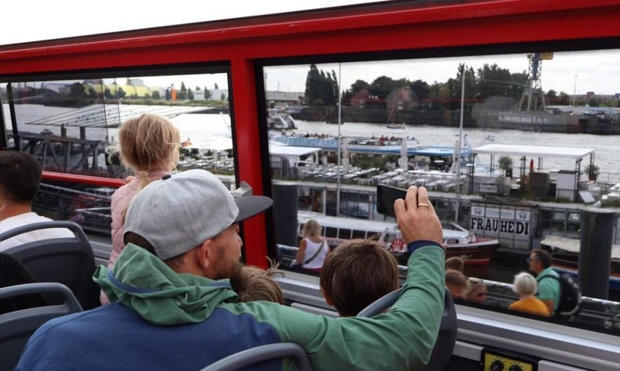 Hamburg: Line C Sightseeing Hop-On Hop-Off Bus Tour - A yellow-and-red double-decker route through Hamburg’s headline sights